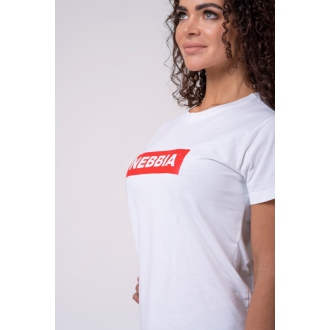 NEBBIA - Női póló BASIC 592 (white)
