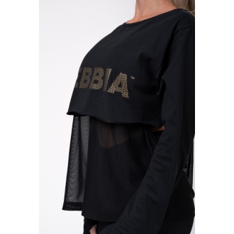 NEBBIA - Mesh hosszú ujjú póló 805 (black)