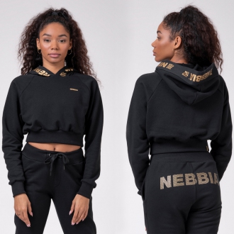 NEBBIA - Crop női melegítő felső Golden 824 (black)