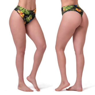 NEBBIA - Magas derekú brazil bikini alsó 555 (Tr. Jungle Green)
