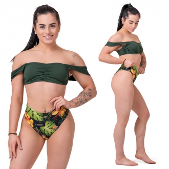 NEBBIA - Magas derekú brazil bikini alsó 555 (Tr. Jungle Green)