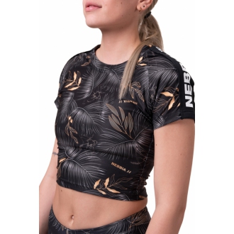 NEBBIA - Crop top ACTIVE 568 (Volcanic Black)