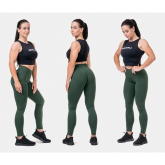 NEBBIA - Magas derekú sport leggings Classic HERO 570 (dark green)