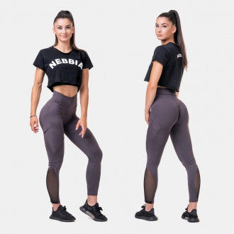 NEBBIA - Magas derekú fitness leggings Fit and Smart 572 (marron)