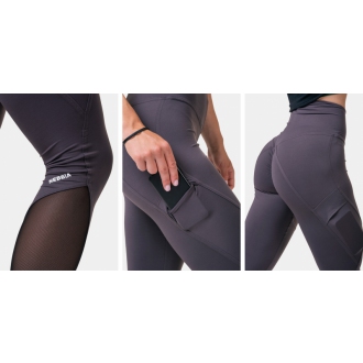 NEBBIA - Magas derekú fitness leggings Fit and Smart 572 (marron)