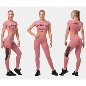 NEBBIA - MESH high waist leggings 573 (old rose)