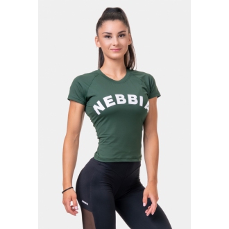 NEBBIA - Női fitness póló Classic HERO 576 (dark green)