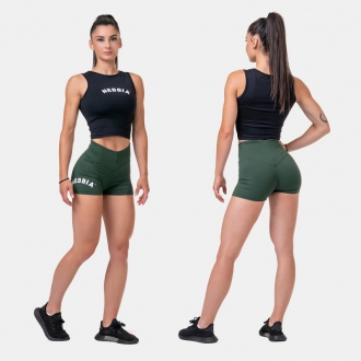 NEBBIA - Magas derekú short Classic HERO 582 (dark green)