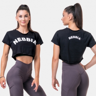 NEBBIA - Laza crop top Fit and Sporty 583 (black)