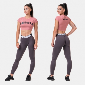 NEBBIA - Sporty HERO fitness crop top 584 (old rose)