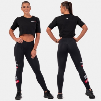 NEBBIA - Női crop top Minimalist Logo 600 (black)