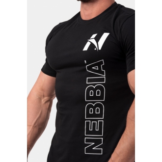 NEBBIA - Férfi testépítő póló Vertical logo 293 (black)