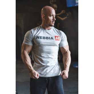 NEBBIA - Fitness póló férfi Red "N" 292 (light grey)