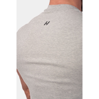 NEBBIA - Férfi fitness póló Minimalist Logo 291 (light grey)