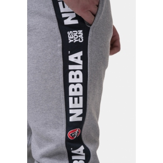 NEBBIA - Férfi fitness nadrág GOLDEN Era 196 (light grey)