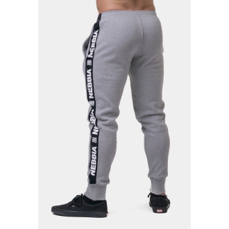 NEBBIA - Férfi fitness nadrág GOLDEN Era 196 (light grey)