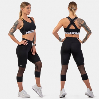 NEBBIA - Női sportmelltartó CROSS BACK 410 (black)