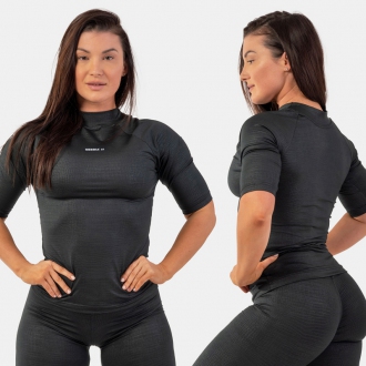 NEBBIA - Női fitness póló PYTHON 416 (black)