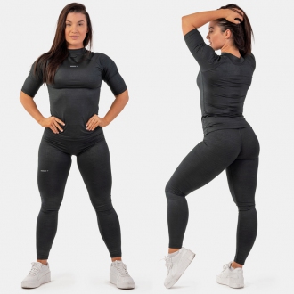 NEBBIA - Női fitness póló PYTHON 416 (black)