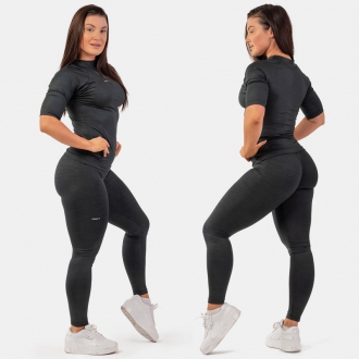 NEBBIA - Női fitness póló PYTHON 416 (black)