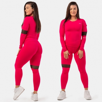 NEBBIA - Női hosszú ujjú sportfelső SMART POCKET 418 (pink)