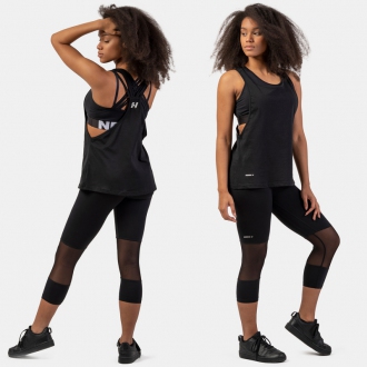 NEBBIA - Laza női sport trikó FEELING GOOD 419 (black)