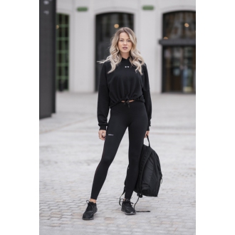 NEBBIA - Kapucnis crop melegítő felső ICONIC 421 (black)