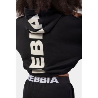 NEBBIA - Kapucnis crop melegítő felső ICONIC 421 (black)