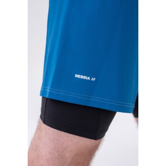 NEBBIA - Férfi edző short kétrétegű 318 (blue)