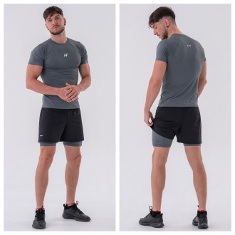 NEBBIA - Fitness short férfi 318 (grey)