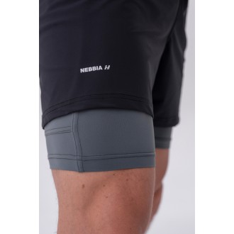 NEBBIA - Fitness short férfi 318 (grey)