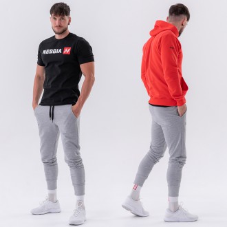 NEBBIA - Slim fit férfi tréning nadrág 321 (light grey)