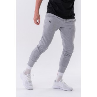 NEBBIA - Slim fit férfi tréning nadrág 321 (light grey)