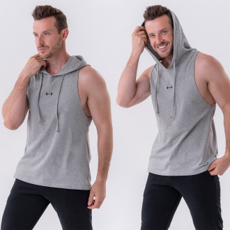 NEBBIA - Férfi kapucnis edző trikó 323 (light grey)