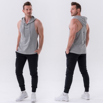 NEBBIA - Férfi kapucnis edző trikó 323 (light grey)