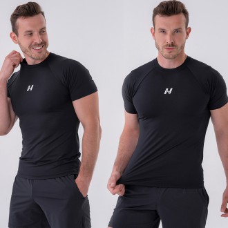 NEBBIA - Funkcionális férfi slim fit póló 324 (black)