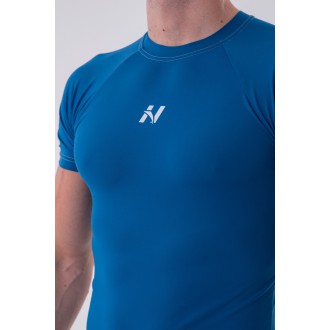 NEBBIA - Funkcionális slim fit férfi póló 324 (blue)