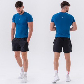 NEBBIA - Funkcionális slim fit férfi póló 324 (blue)
