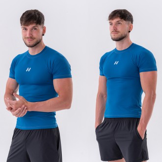 NEBBIA - Funkcionális slim fit férfi póló 324 (blue)