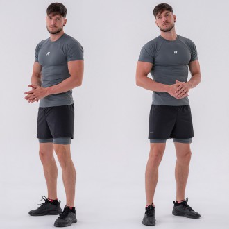 NEBBIA - Funkcionális férfi póló slim fit 324 (grey)