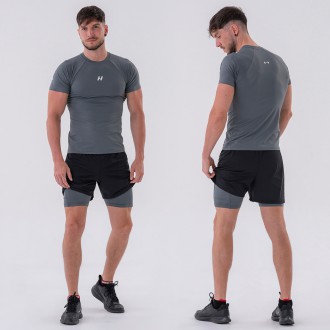 NEBBIA - Funkcionális férfi póló slim fit 324 (grey)