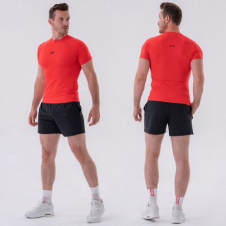 NEBBIA - Funkcionális slim fit póló férfi 324 (red)