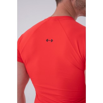 NEBBIA - Funkcionális slim fit póló férfi 324 (red)