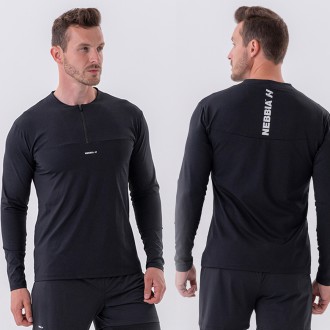 NEBBIA - Hosszú ujjú fitness felső férfi 329 (black)