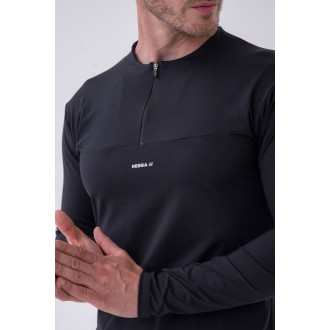 NEBBIA - Hosszú ujjú fitness felső férfi 329 (black)