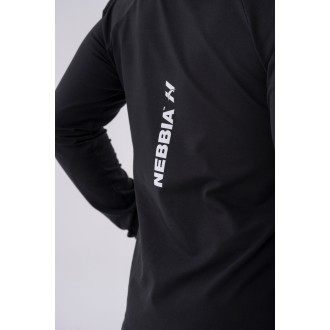 NEBBIA - Férfi hosszú ujjú kapucnis póló 330 (black)