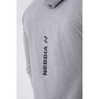 NEBBIA - Férfi kapucnis póló hosszú ujjú 330 (grey)