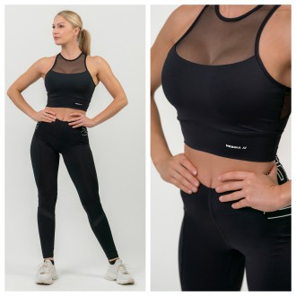 NEBBIA - Szivacsbetétes sportmelltartó 437 (black)