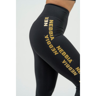 NEBBIA - Kompressziós leggings magas derékkal 834 (black-gold)