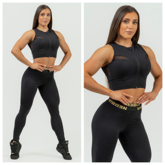 NEBBIA - Magas derekú fitness leggings 840 (black-gold)
